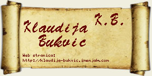 Klaudija Bukvić vizit kartica